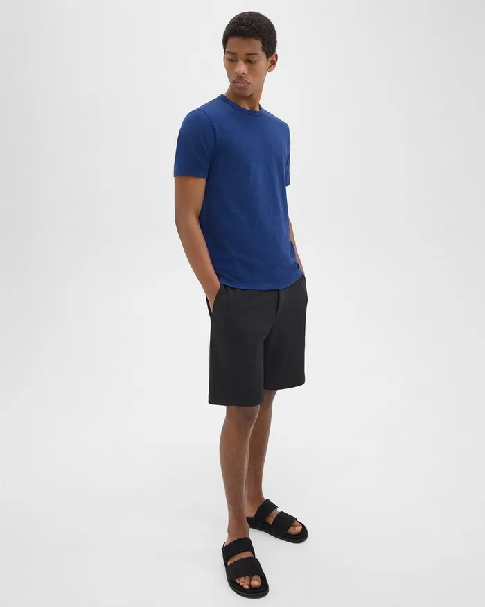 Men TShirts Polos Theory Essential Tee In Cosmos Slub Cotton Ocean
