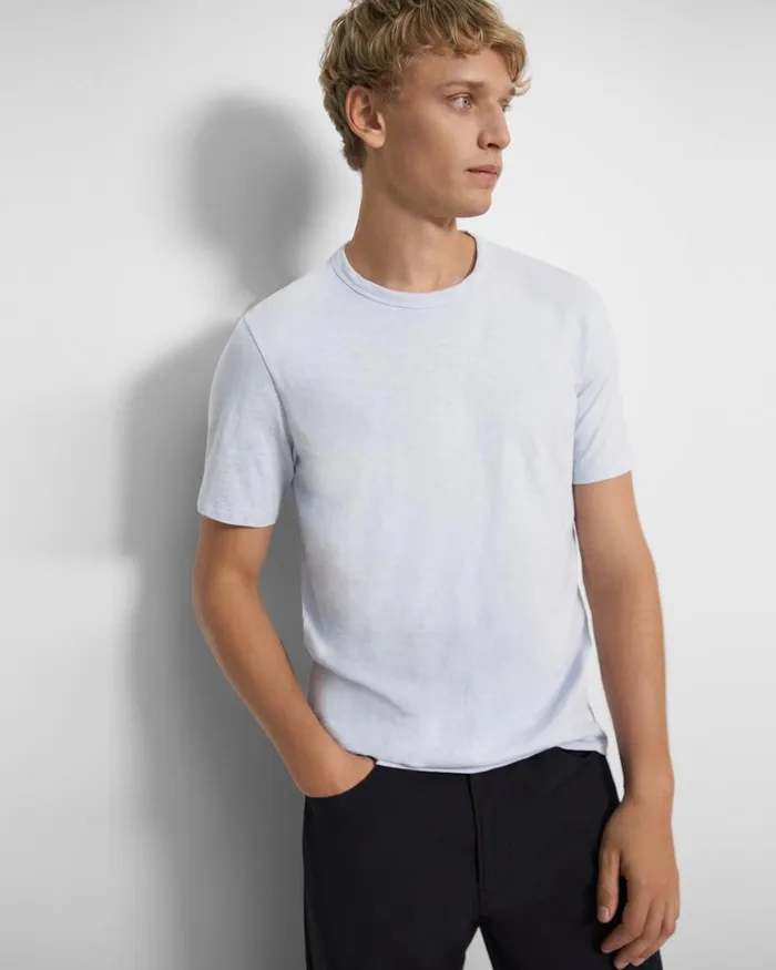 Men TShirts Polos Theory Essential Tee In Cosmos Slub Cotton Olympic