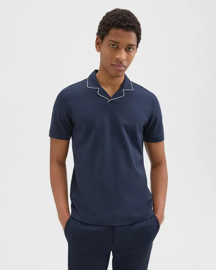 Men TShirts Polos Theory Johnny Collar Polo In Relay Jersey Baltic