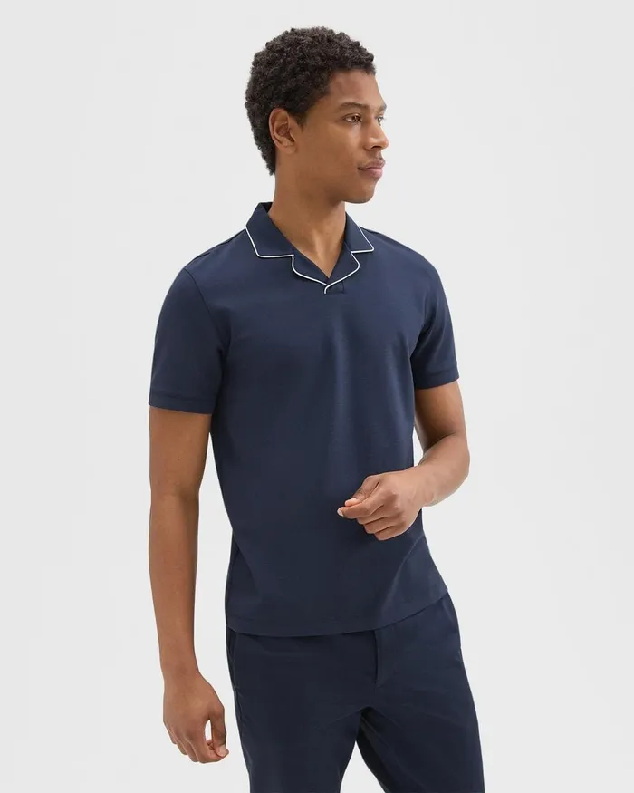Men TShirts Polos Theory Johnny Collar Polo In Relay Jersey Baltic