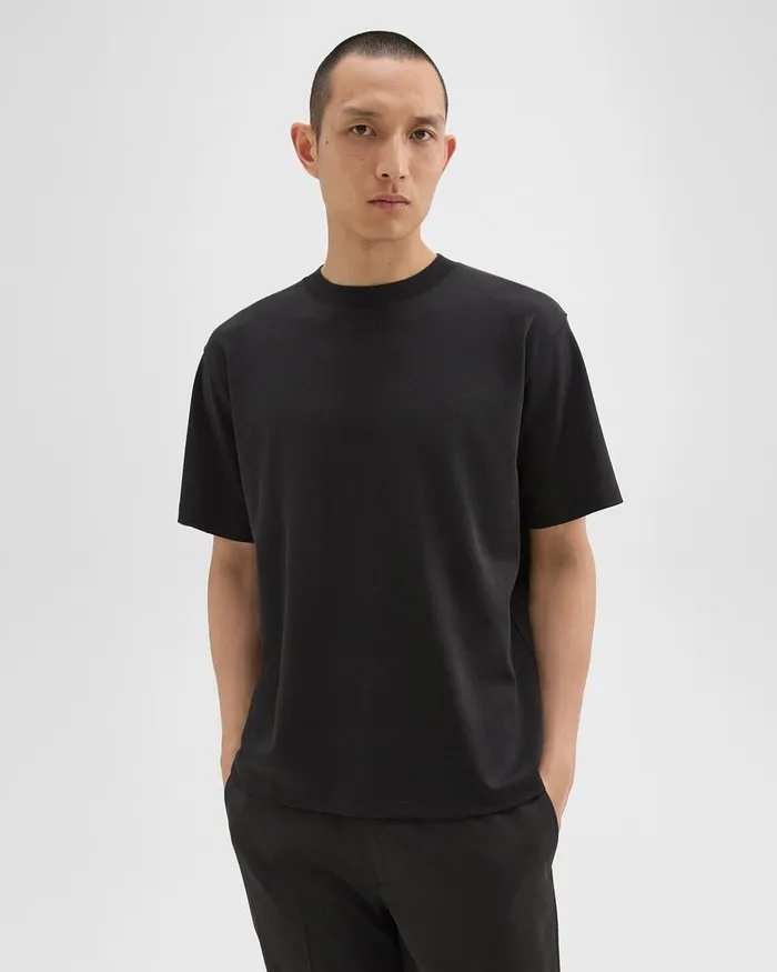 Men TShirts Polos Theory Relaxed Tee In Cotton Jersey Black