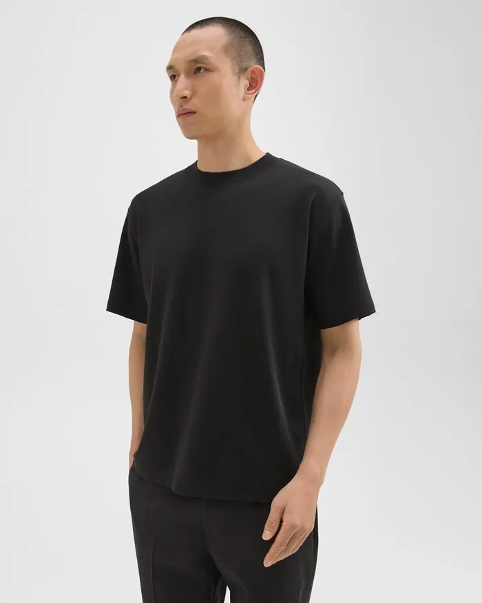 Men TShirts Polos Theory Relaxed Tee In Cotton Jersey Black