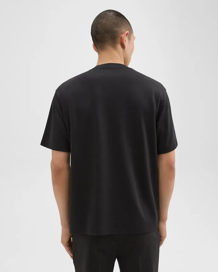 Men TShirts Polos Theory Relaxed Tee In Cotton Jersey Black