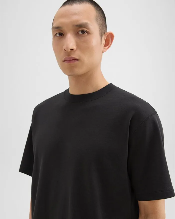 Men TShirts Polos Theory Relaxed Tee In Cotton Jersey Black