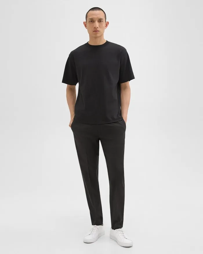 Men TShirts Polos Theory Relaxed Tee In Cotton Jersey Black