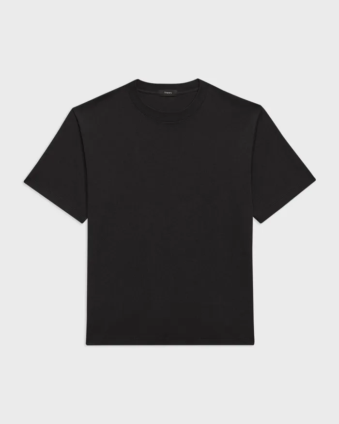 Men TShirts Polos Theory Relaxed Tee In Cotton Jersey Black
