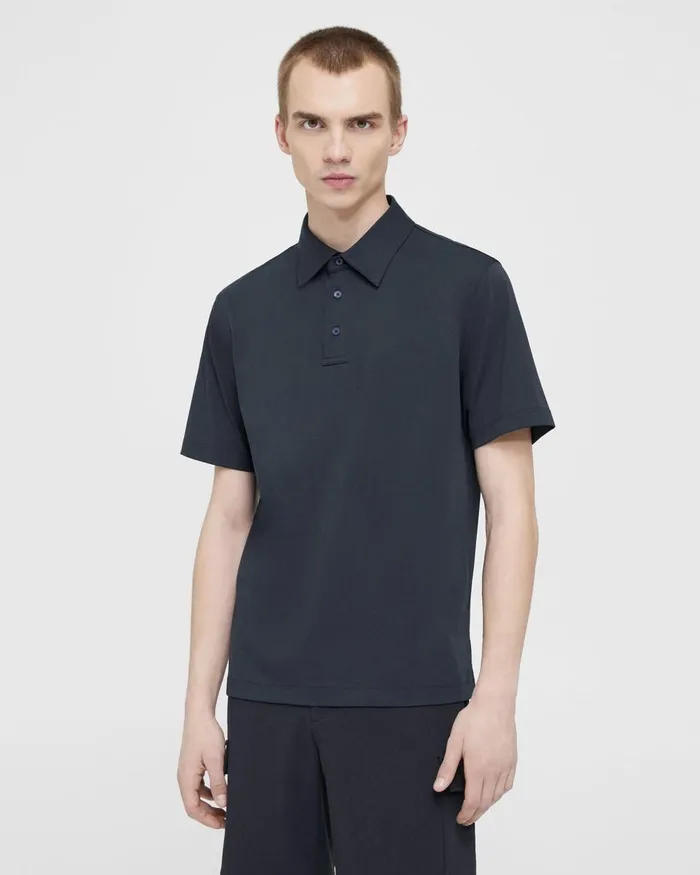 Men TShirts Polos Theory Ronan Polo Shirt In Structure Knit Eclipse