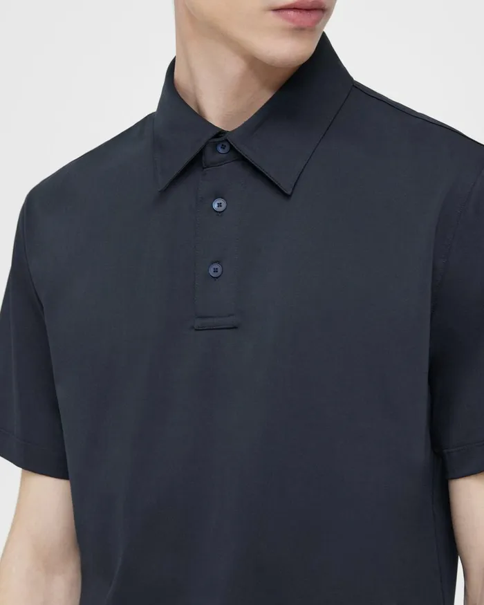 Men TShirts Polos Theory Ronan Polo Shirt In Structure Knit Eclipse