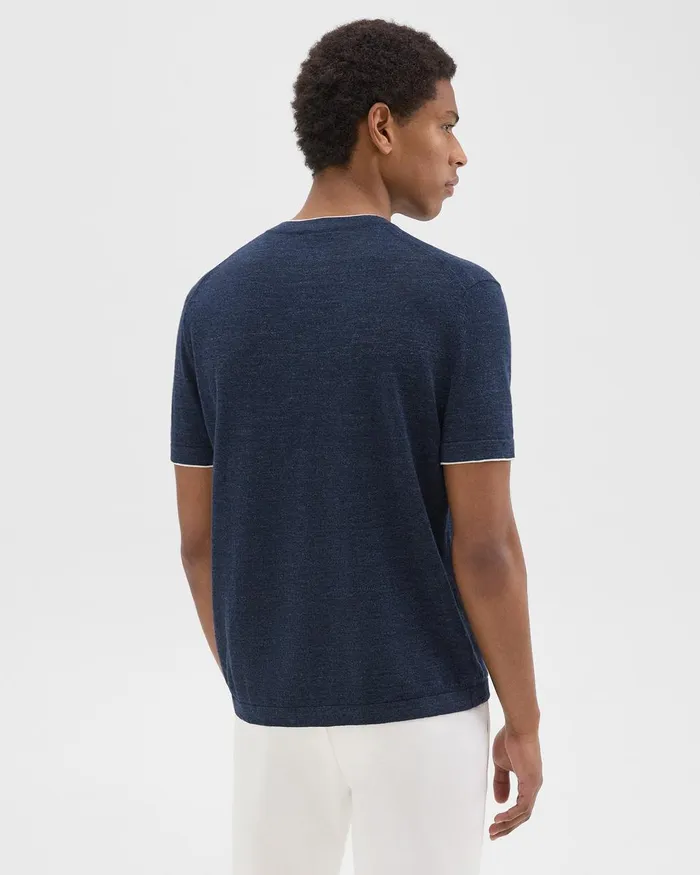 Men TShirts Polos Theory Sarior Tee In CottonLinen New Baltic