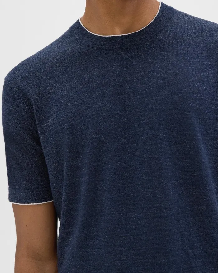 Men TShirts Polos Theory Sarior Tee In CottonLinen New Baltic
