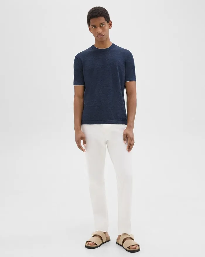 Men TShirts Polos Theory Sarior Tee In CottonLinen New Baltic