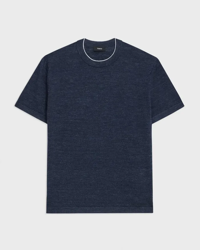 Men TShirts Polos Theory Sarior Tee In CottonLinen New Baltic
