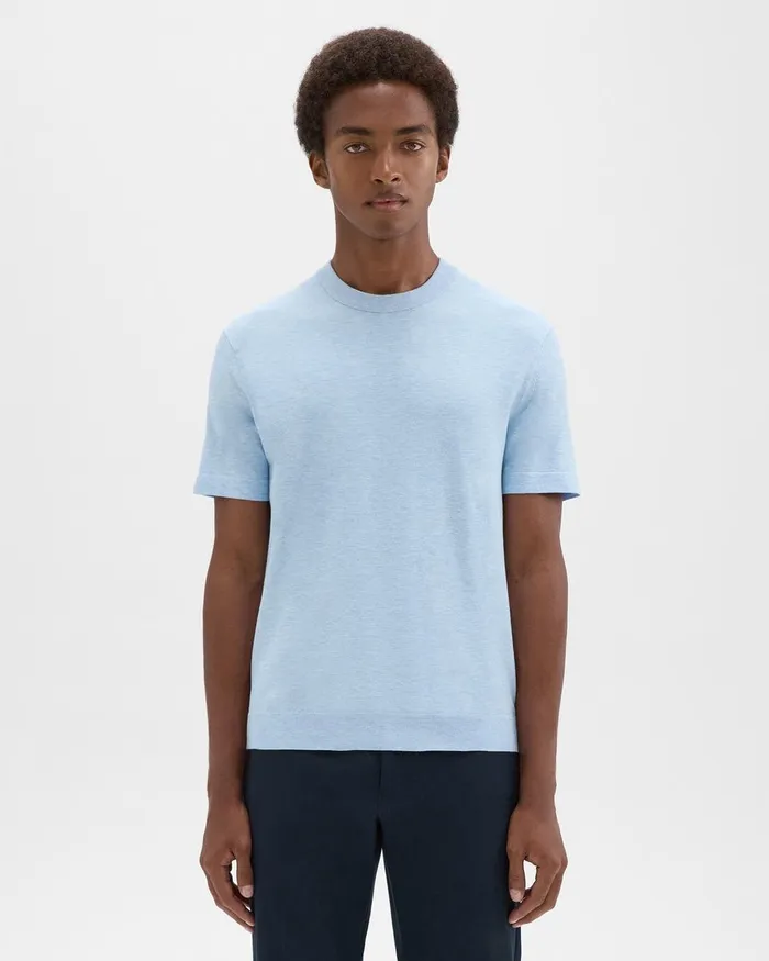 Men TShirts Polos Theory Sarior Tee In Light Bilen Skylight Melange