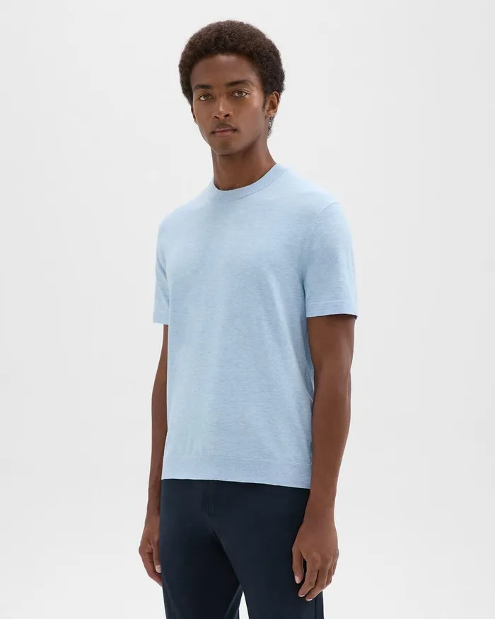 Men TShirts Polos Theory Sarior Tee In Light Bilen Skylight Melange