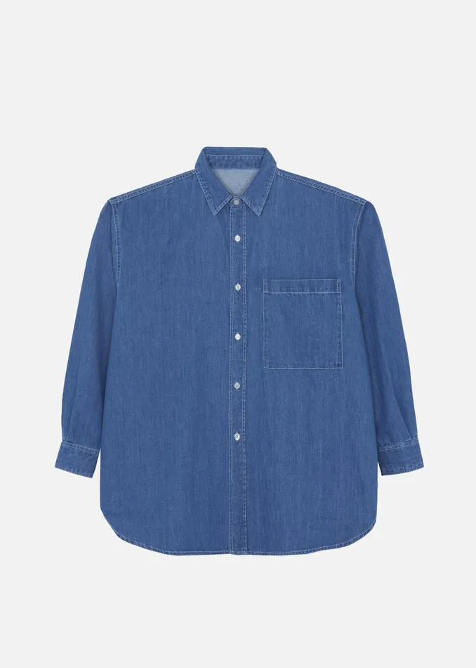 Men Tanner Denim Shirt 8211 Medium Wash The Frankie Shop Tops
