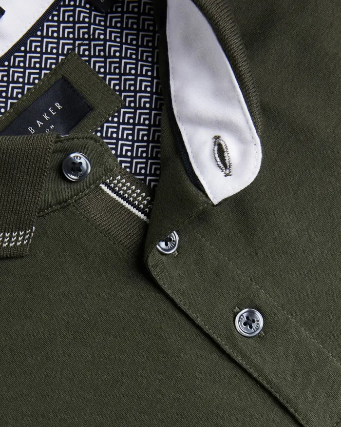 Men TORTILA 8211 Polo Shirt With Striped Details Olive Ted Baker Tops