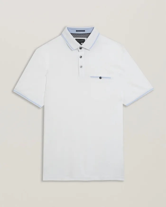 Men TORTILA 8211 Polo Shirt With Striped Details White Ted Baker Tops