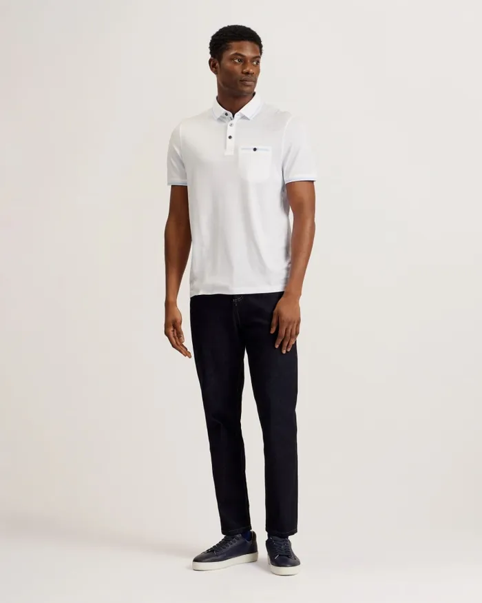 Men TORTILA 8211 Polo Shirt With Striped Details White Ted Baker Tops