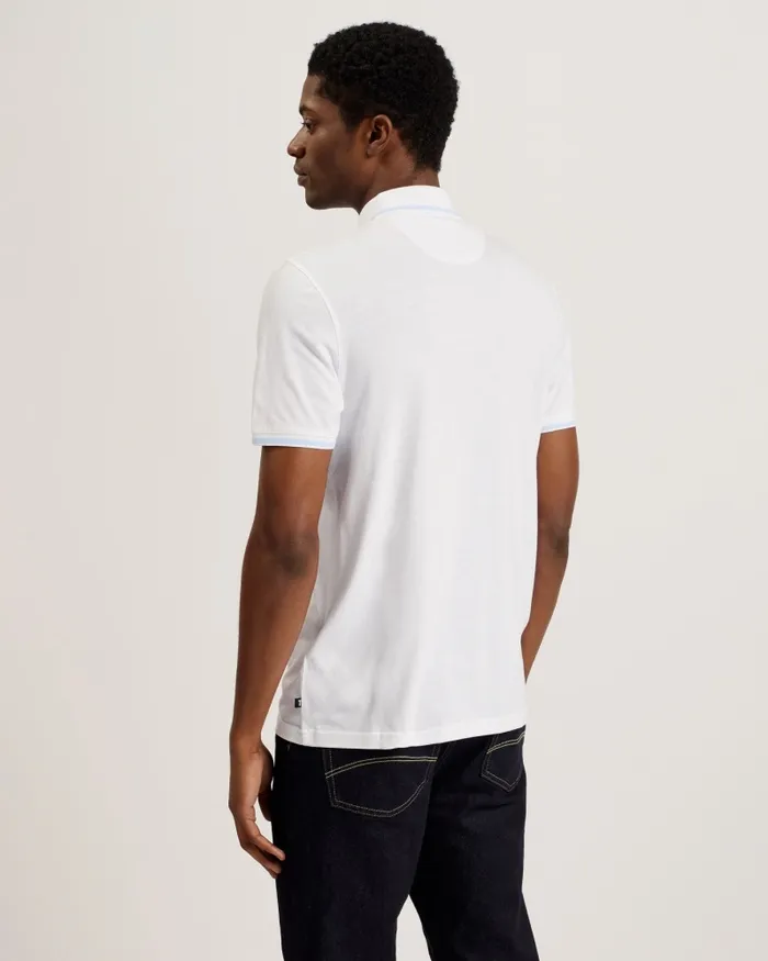 Men TORTILA 8211 Polo Shirt With Striped Details White Ted Baker Tops