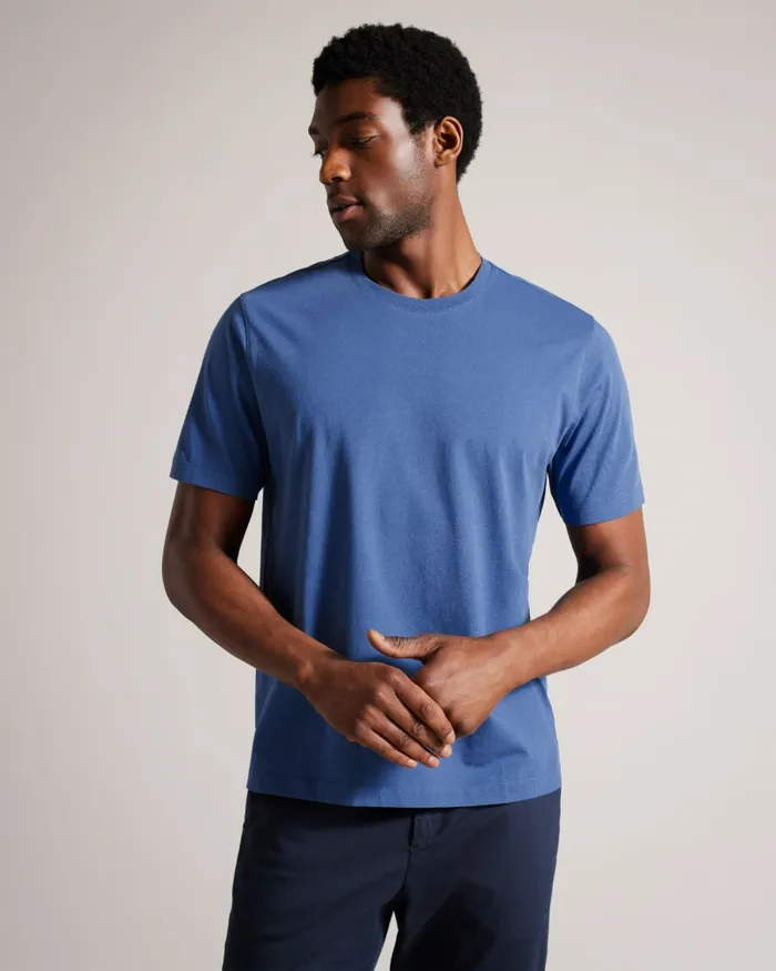 Men TYWINN 8211 Short Sleeve Regular Fit Plain Tshirt Blue Ted Baker Tops Men TYWINN 8211 Short Sleeve Regular Fit Plain Tshirt Blue Ted Baker Tops