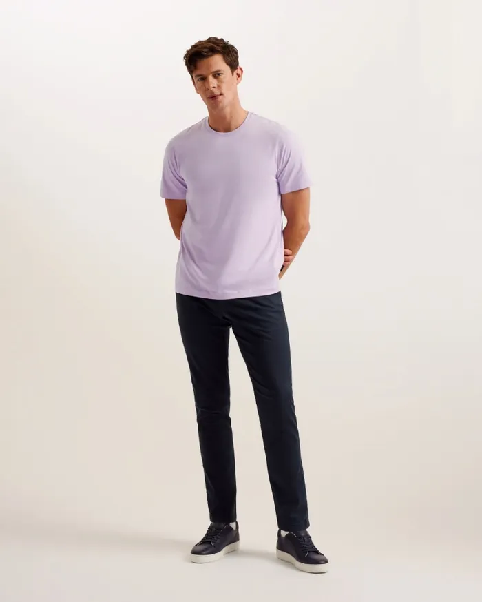 Men TYWINN 8211 Short Sleeve Regular Fit Plain Tshirt Lilac Ted Baker Tops