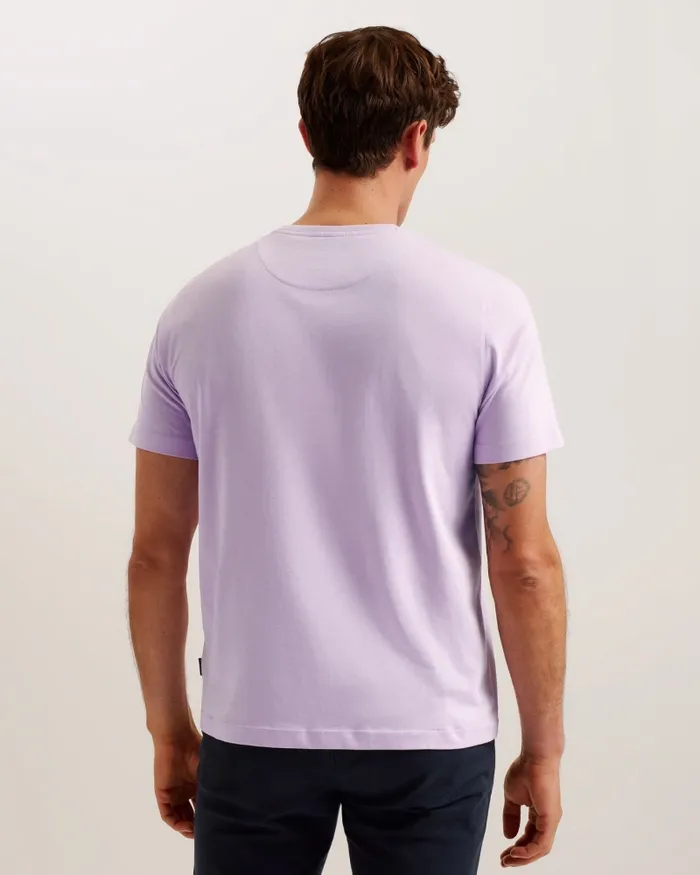 Men TYWINN 8211 Short Sleeve Regular Fit Plain Tshirt Lilac Ted Baker Tops