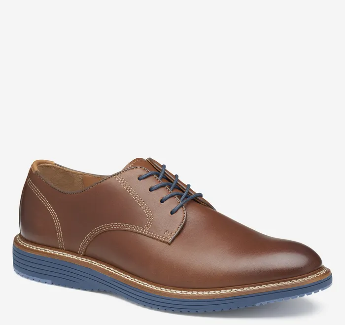 Men Upton Plain Toe Tan Full GrainBlue Sole Shoes Johnston and Murphy