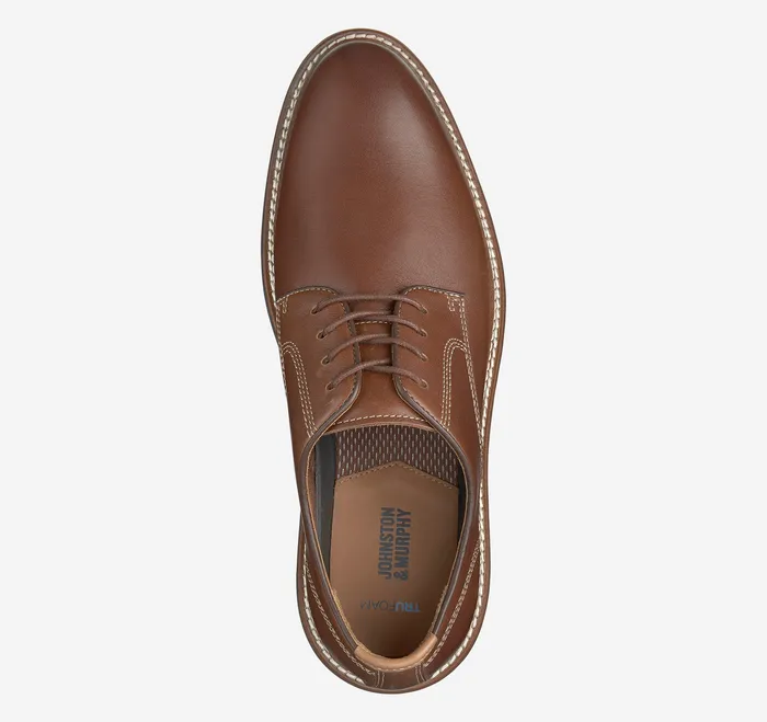 Men Upton Plain Toe Tan Full GrainBlue Sole Shoes Johnston and Murphy