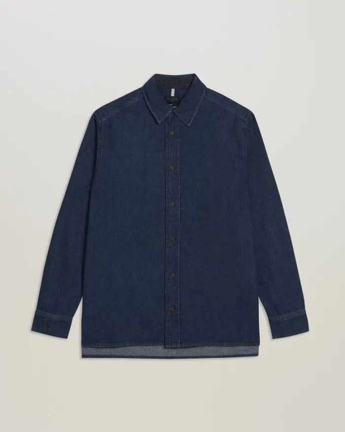 Men VEYLE 8211 Long Sleeve Denim Shirt Blue Ted Baker Shirts