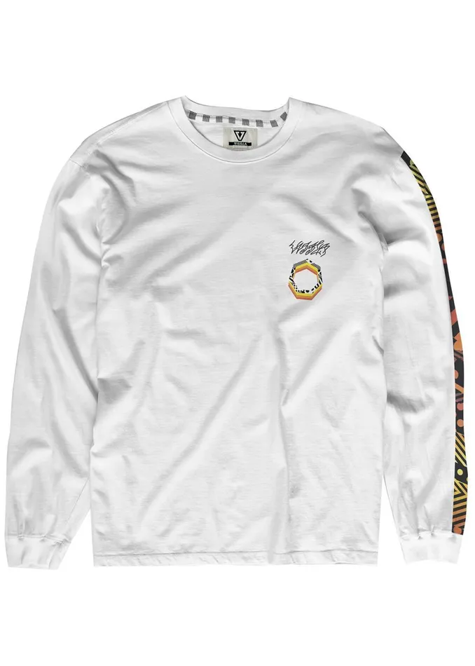 Men Vissla Woodside Ls Tee White Long Sleeve Tees