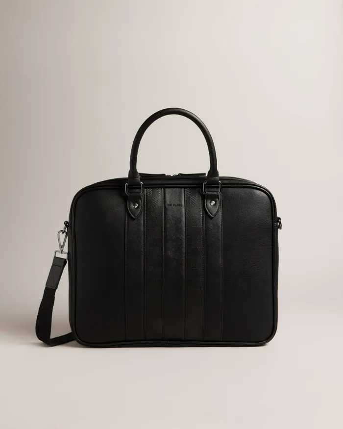 Men WAYMON 8211 House Check PU Document Bag Black Ted Baker Document Bags