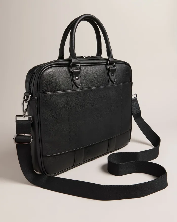Men WAYMON 8211 House Check PU Document Bag Black Ted Baker Document Bags