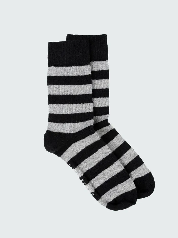 MenWomen Classic Wool Striped Sock Blackgrey Finisterre Socks