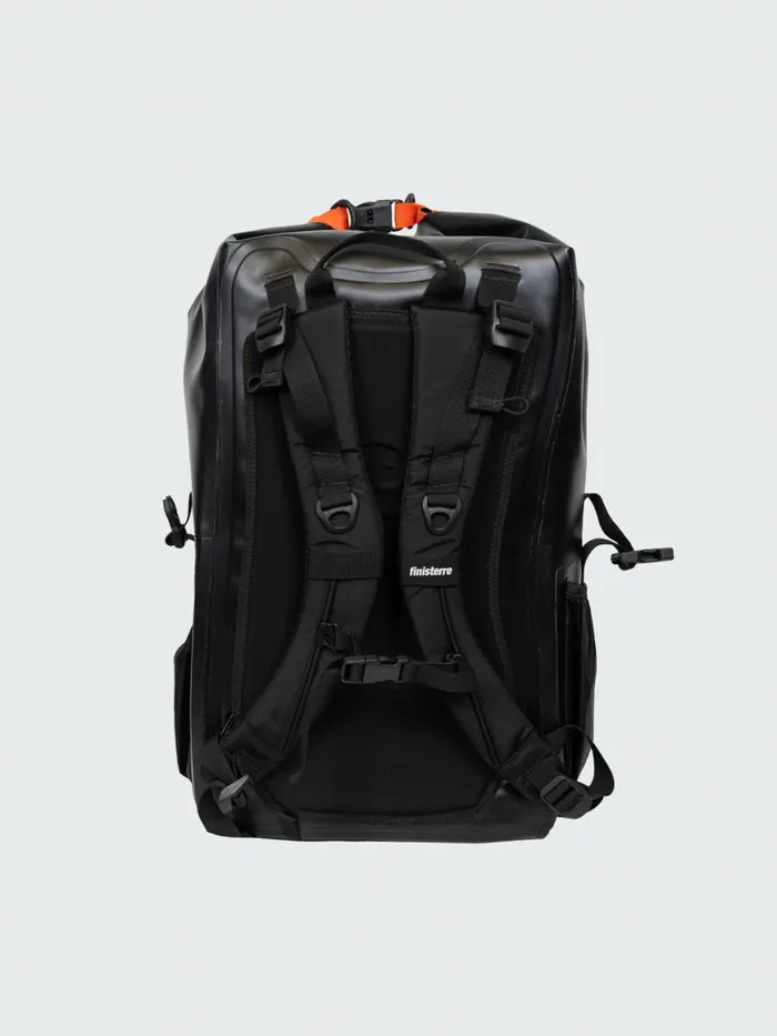 MenWomen Drift 30L Waterproof Roll Top Backpack Black Finisterre Bags