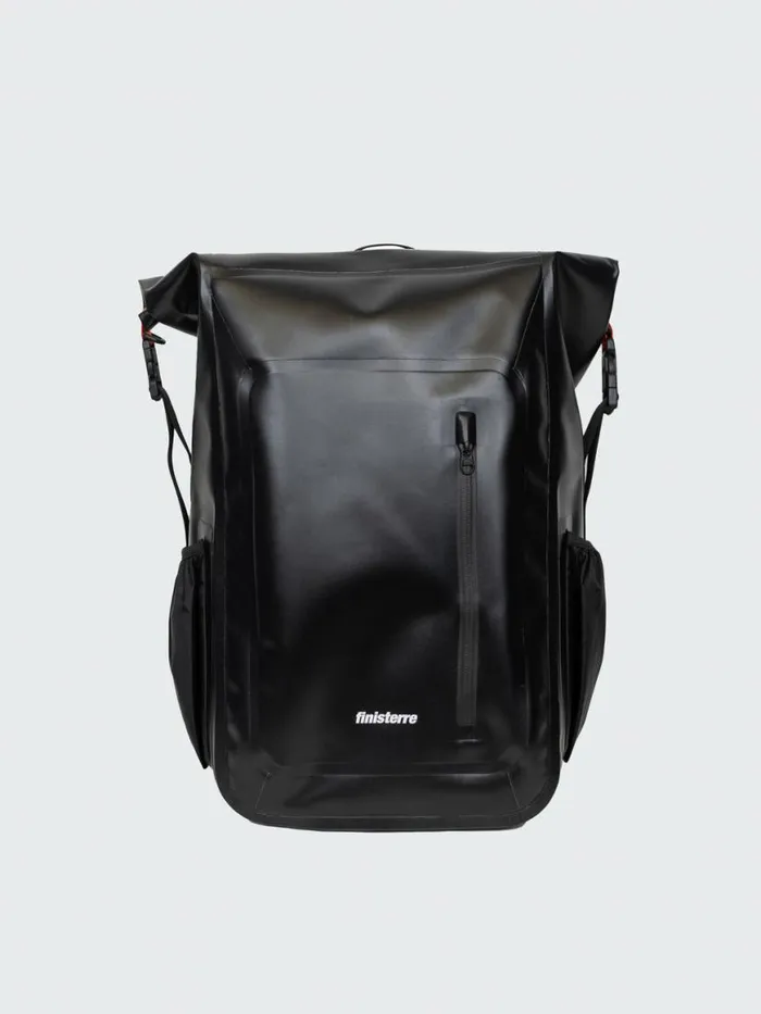 MenWomen Drift 30L Waterproof Roll Top Backpack Black Finisterre Bags