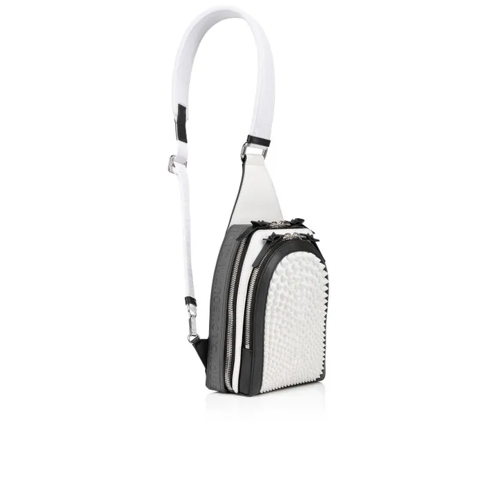 MenWomen Loubifunk Backpack 8211 Calf Leather And Spikes 8211 White Christian Louboutin Crossbody Bags