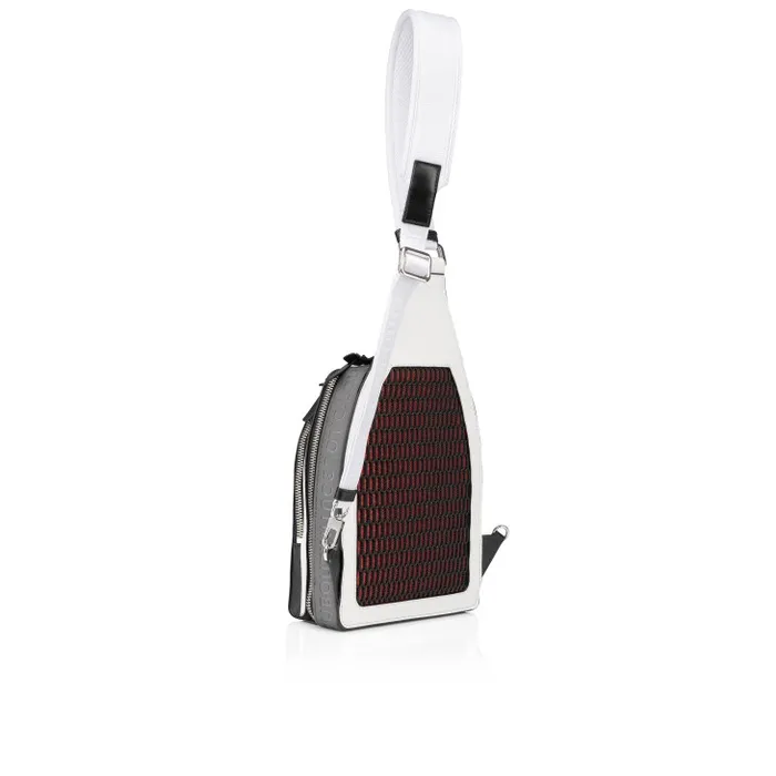 MenWomen Loubifunk Backpack 8211 Calf Leather And Spikes 8211 White Christian Louboutin Crossbody Bags