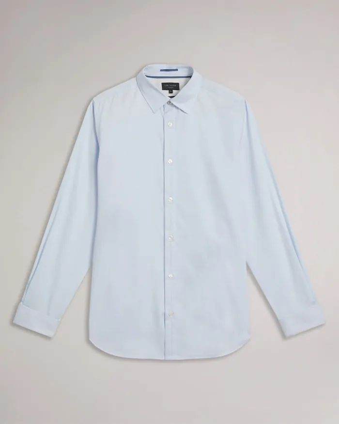 Men WRAGBY 8211 Long Sleeve Jacquard Magnolia Shirt Pale Blue Ted Baker Shirts