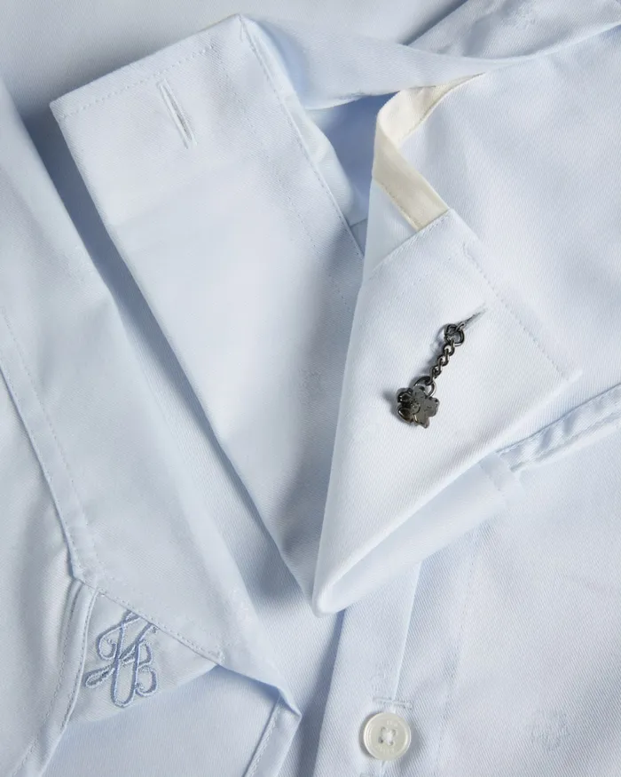 Men WRAGBY 8211 Long Sleeve Jacquard Magnolia Shirt Pale Blue Ted Baker Shirts