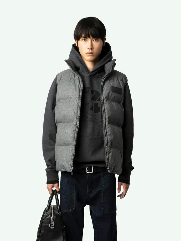 Men Zadig and Voltaire Jackets and Coats Bob Gilet Grey
