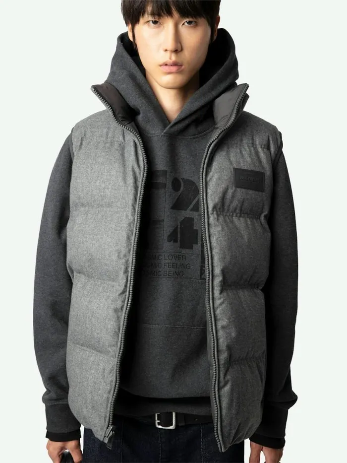 Men Zadig and Voltaire Jackets and Coats Bob Gilet Grey