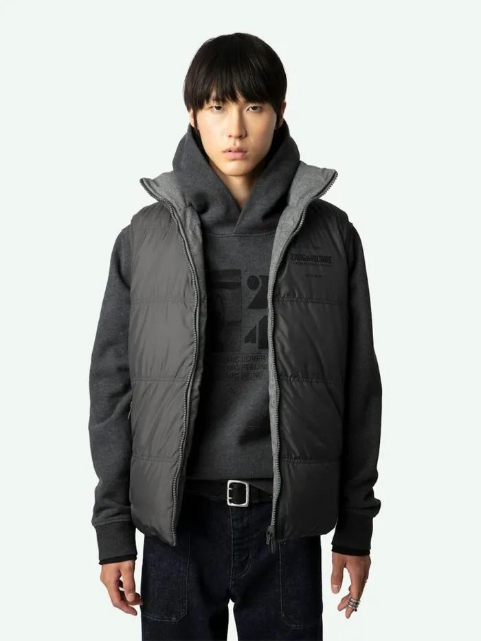 Men Zadig and Voltaire Jackets and Coats Bob Gilet Grey