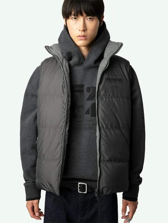 Men Zadig and Voltaire Jackets and Coats Bob Gilet Grey