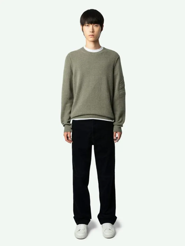 Men Zadig and Voltaire Sweaters and Cardigans Kennedy Arrow Cashmere Sweater Kaki