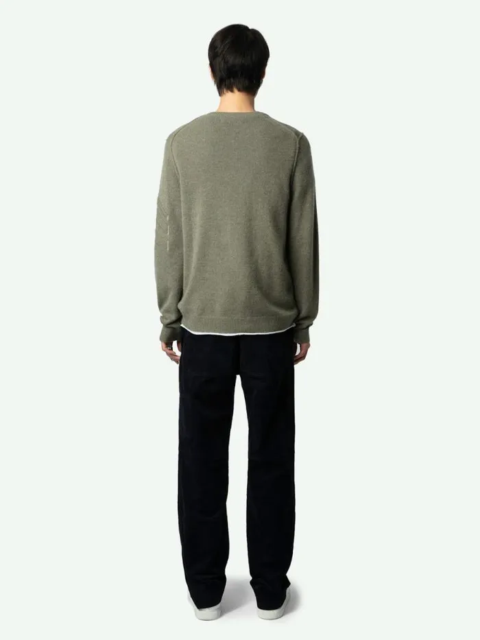 Men Zadig and Voltaire Sweaters and Cardigans Kennedy Arrow Cashmere Sweater Kaki