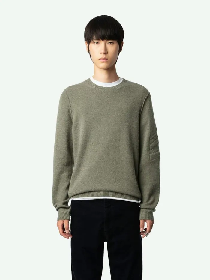 Men Zadig and Voltaire Sweaters and Cardigans Kennedy Arrow Cashmere Sweater Kaki