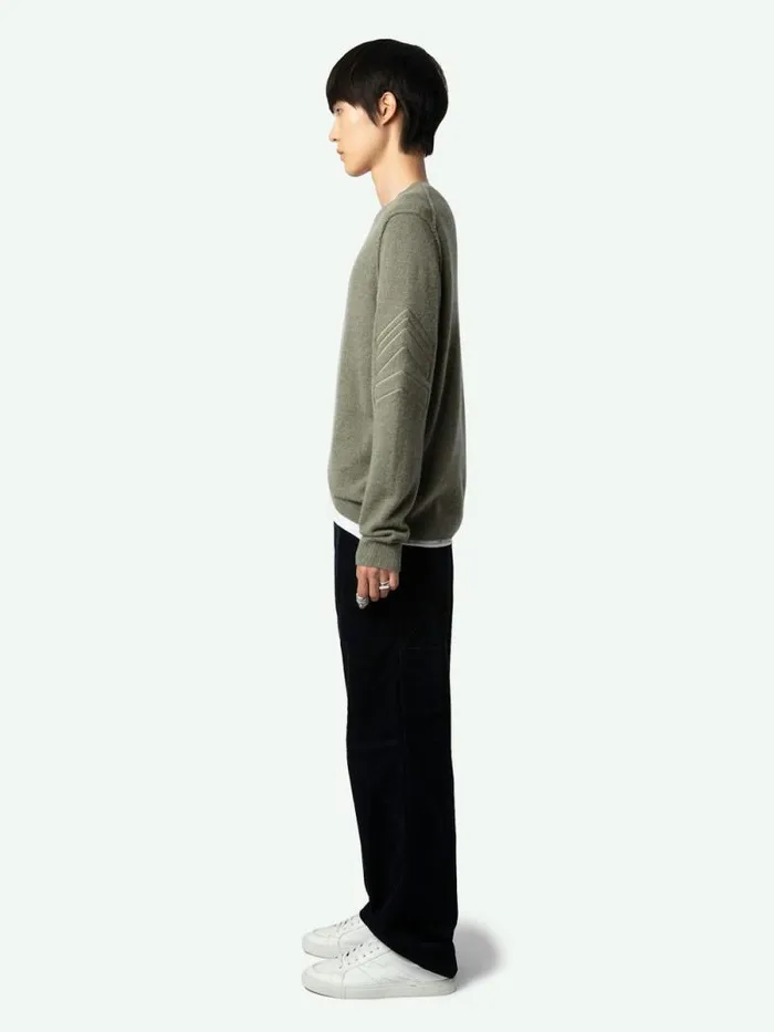 Men Zadig and Voltaire Sweaters and Cardigans Kennedy Arrow Cashmere Sweater Kaki
