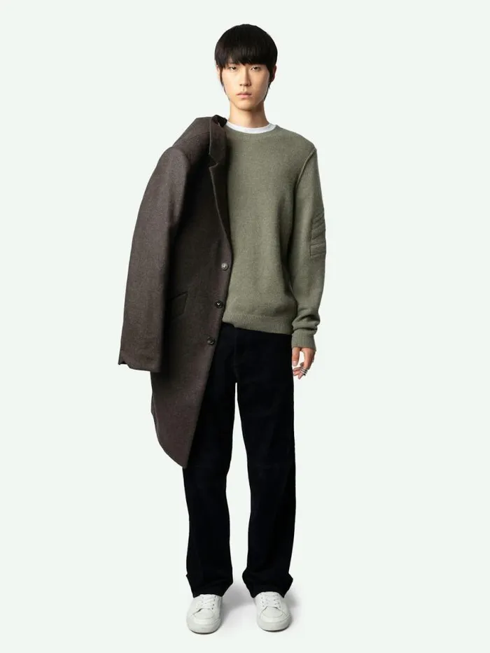 Men Zadig and Voltaire Sweaters and Cardigans Kennedy Arrow Cashmere Sweater Kaki