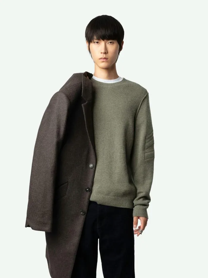 Men Zadig and Voltaire Sweaters and Cardigans Kennedy Arrow Cashmere Sweater Kaki