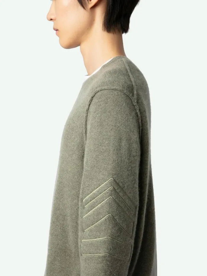 Men Zadig and Voltaire Sweaters and Cardigans Kennedy Arrow Cashmere Sweater Kaki